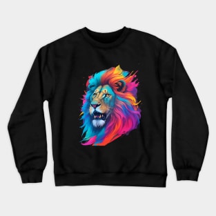 Colorful Lion Art Crewneck Sweatshirt